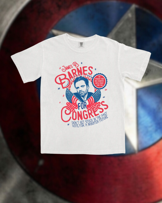 BARNES FOR CONGRESS - L White Tee (We made too much)